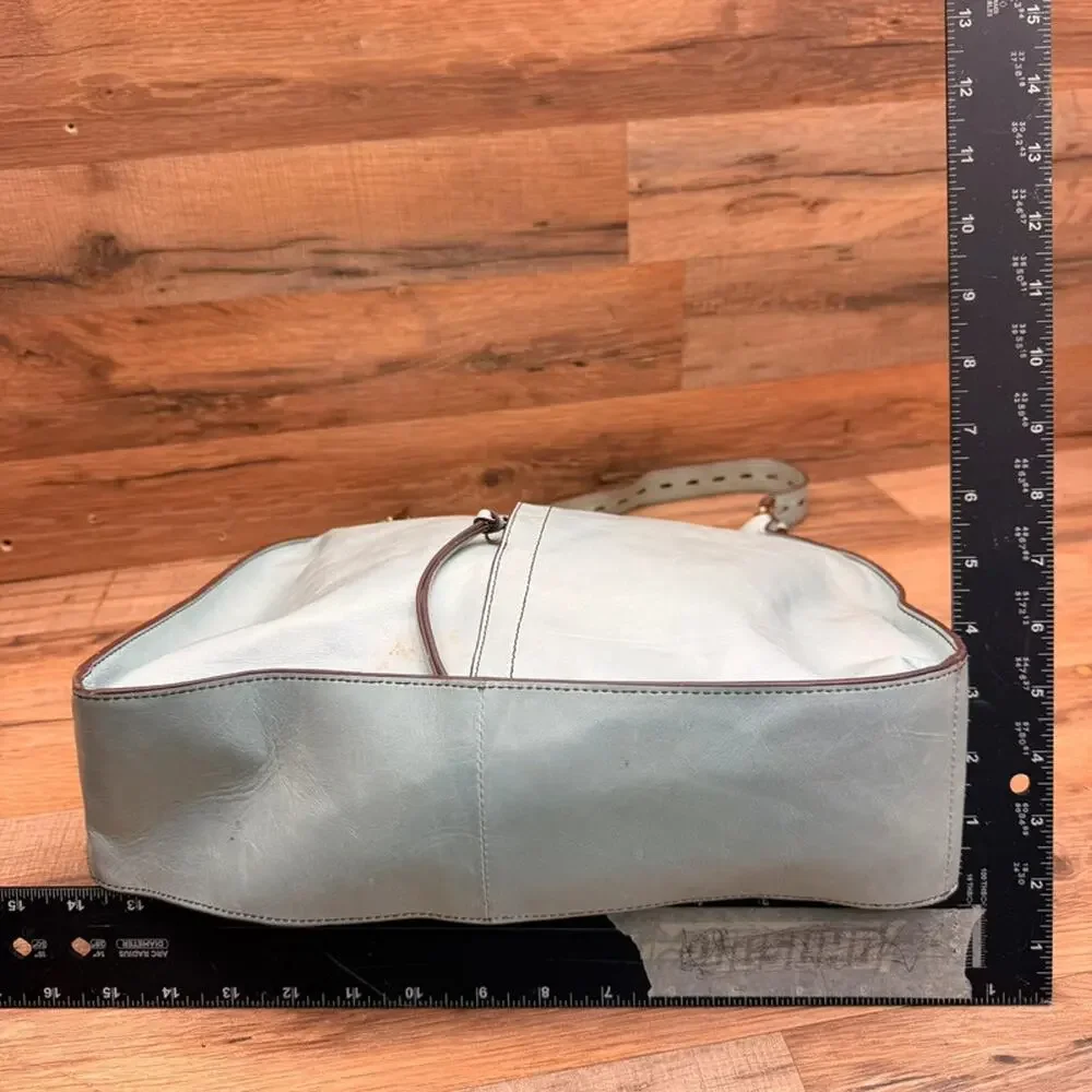 Hobo Fortune Shoulder Bag Blossom Leather Light Blue purse
